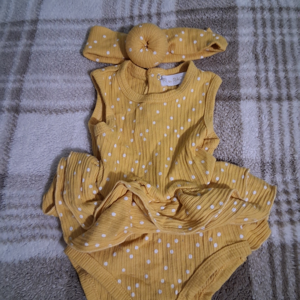 Rylee + Cru Yellow and White Bodysuit One Piece